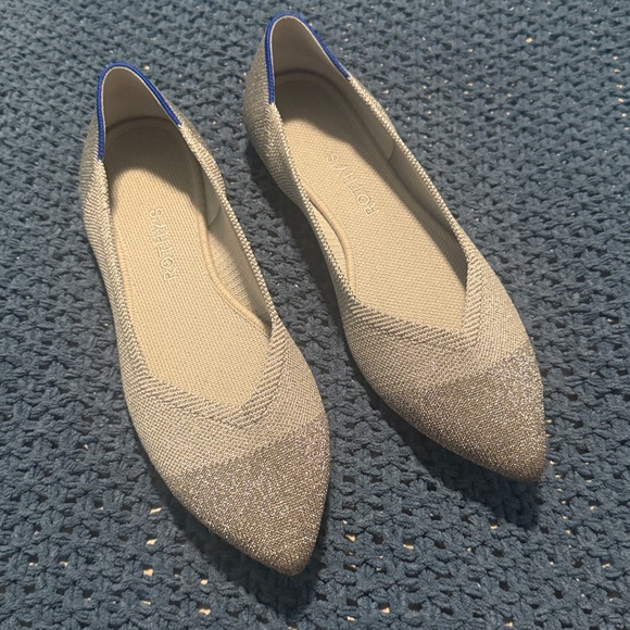 Rothy's The Point Gray and Silver Flats - Picture 7 of 8